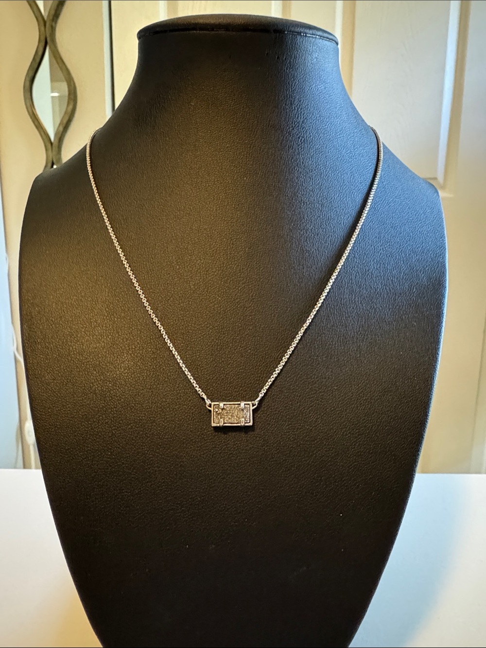 Kendra Scott Pavé Rectangular Bar Necklace